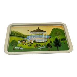 VANDOR Metal Tray Spain 1986 Gazebo Goose‎ Squirrel 19.5x13.5